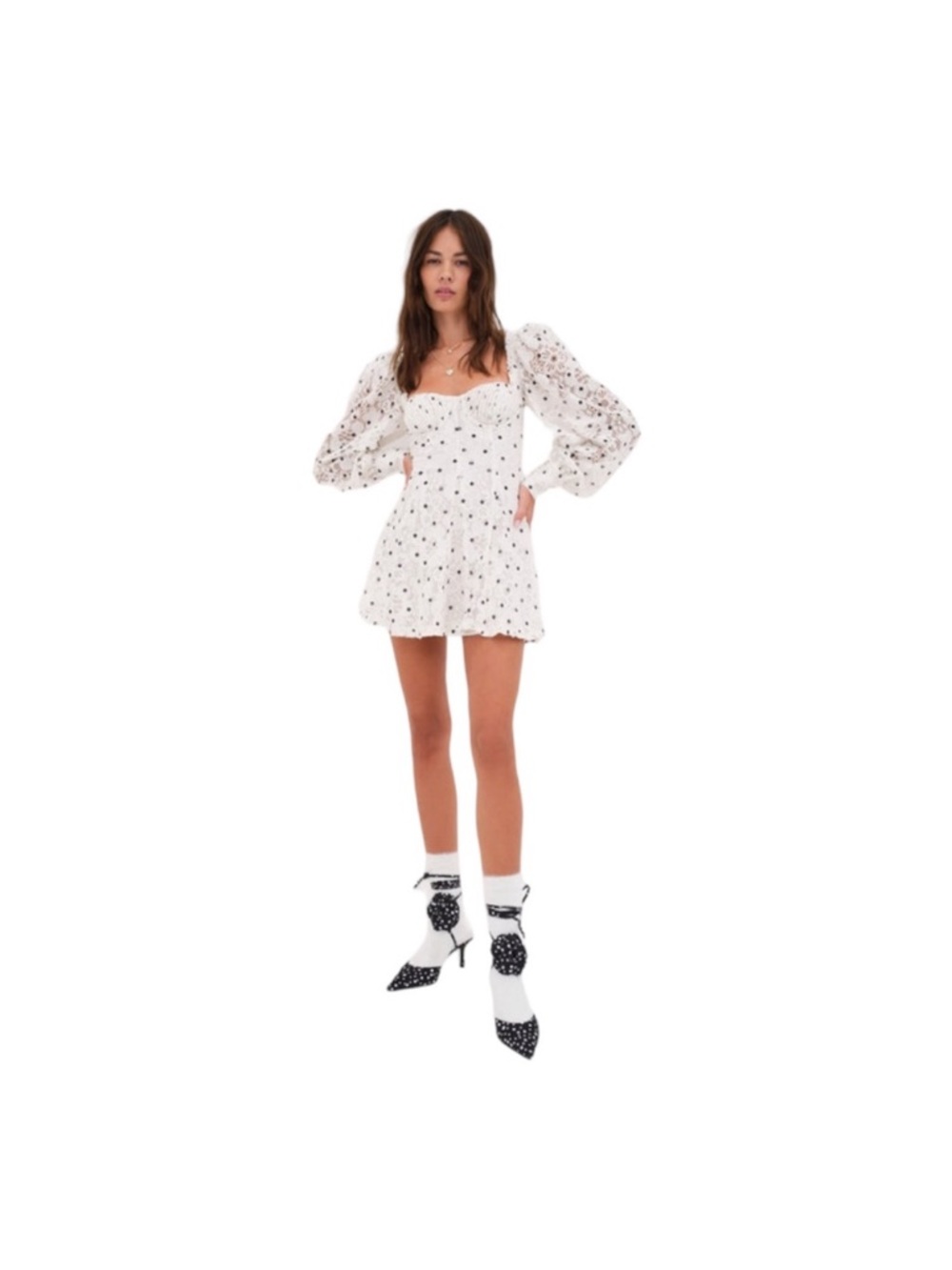 For Love & Lemons Donna White Mini Dress